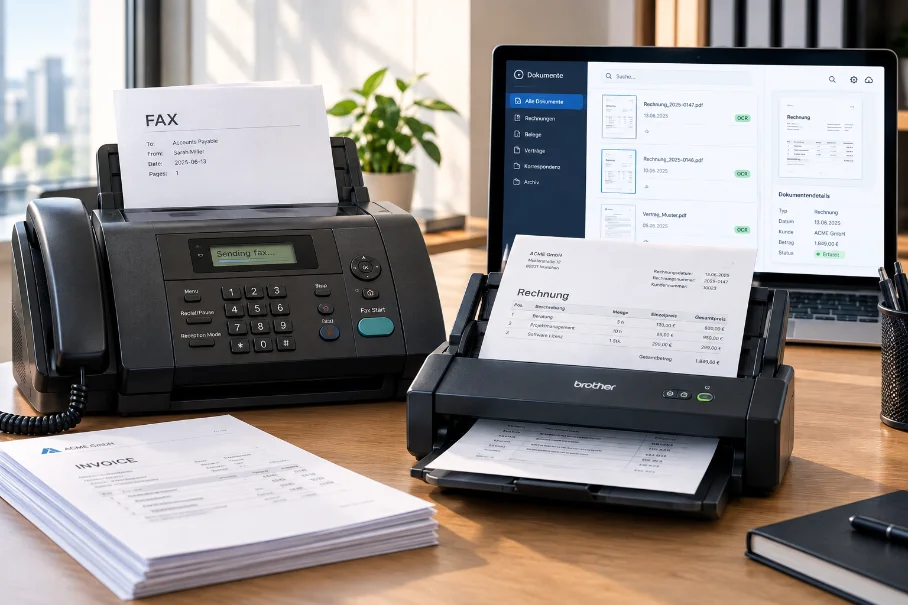 Fax machine or document workflow screen